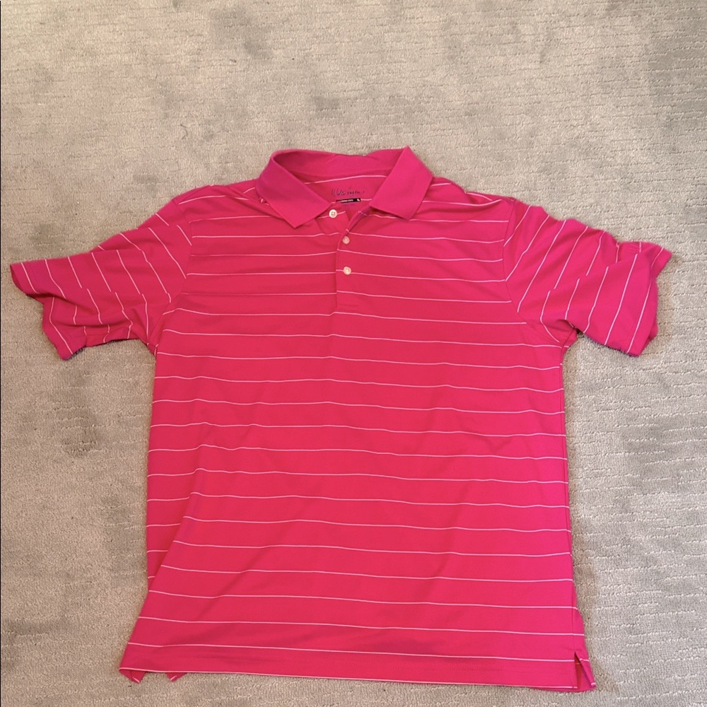 Walter Hagen Pink Striped Golf Shirt